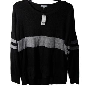 Fitz + Eddi Sweater Men Size M Black Gray Long‎ Sleeve Tight Knit Pullover